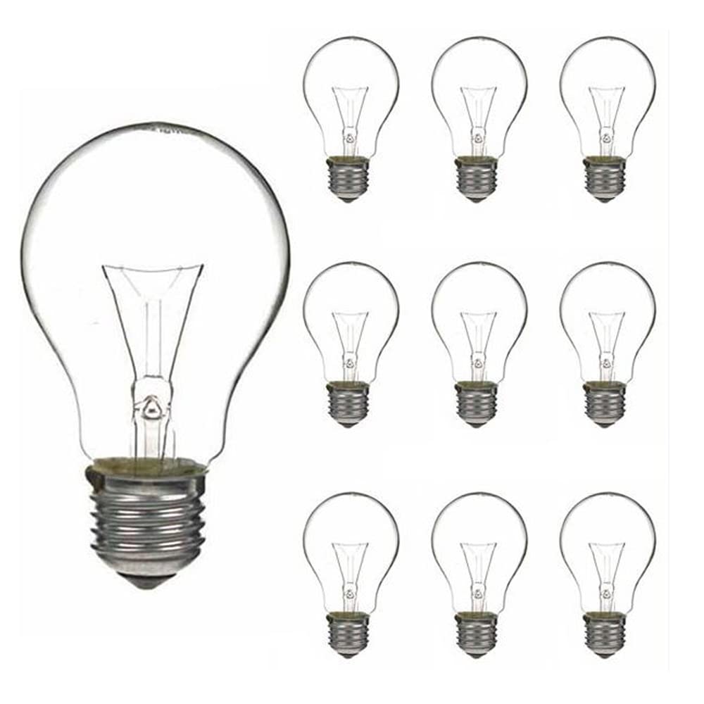 GLS Light Bulb 240V 100W E27 Clear 10 pack