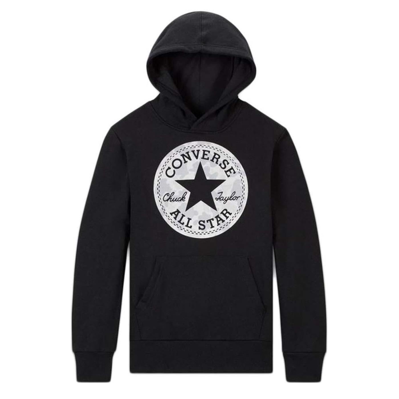 Converse Unisex Black Hoodie, Chuck Patch, M, M