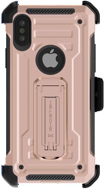 Ghostek Iron Armor Rugged iPhone Xs Max Case with Belt Clip Holster and Kickstand (Rose)