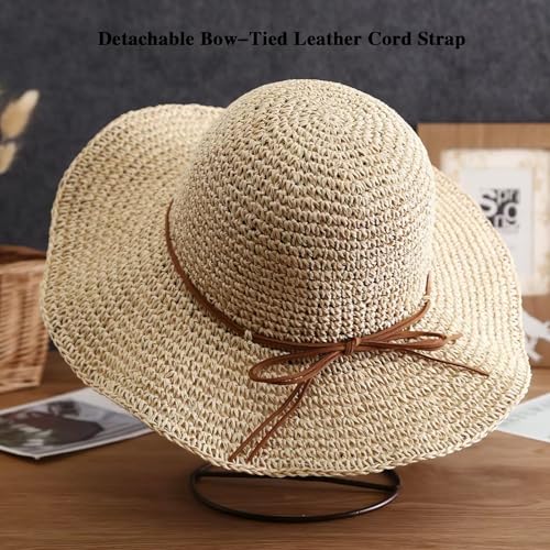 Sombrero de mujer tipo bucket de paja para sol miniatura 2