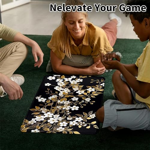 Image of Card Mat for MTG & TCG Playmat,White Flowers
