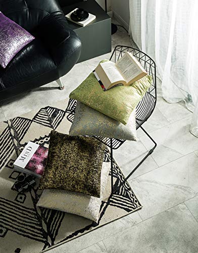 Xinrjojo Pack Of 2,Sparkling Decorative Suede Pillow Covers Soft, Square Throw Pillow Covers, Solid Color Cushion Covers, Pillow Cases For Sofa Bedroom Car 18 X 18 Inch(Bronzing- White) #TOP4