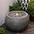 Tankana Garden Water Fountain Outdoor Large Round Water Feature Indoor with Lights & Pump and Pebbles, Concrete Effect for Patio Pool Pond Yard Home Decor,Gray, 24.8 "L X 24.8" W X 17.3" H