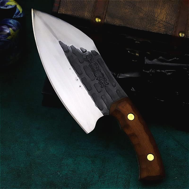 Meat Cleaver,Butcher knife Longquan manual eye grinding sharp bone chopper Household bone knife manual forging kitchen knife professional bone cleaver (Color : G-cd8)