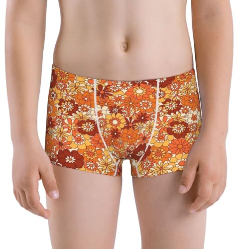 Boys' Cotton Boxer Brief Soft Underwear-Hippie Flower