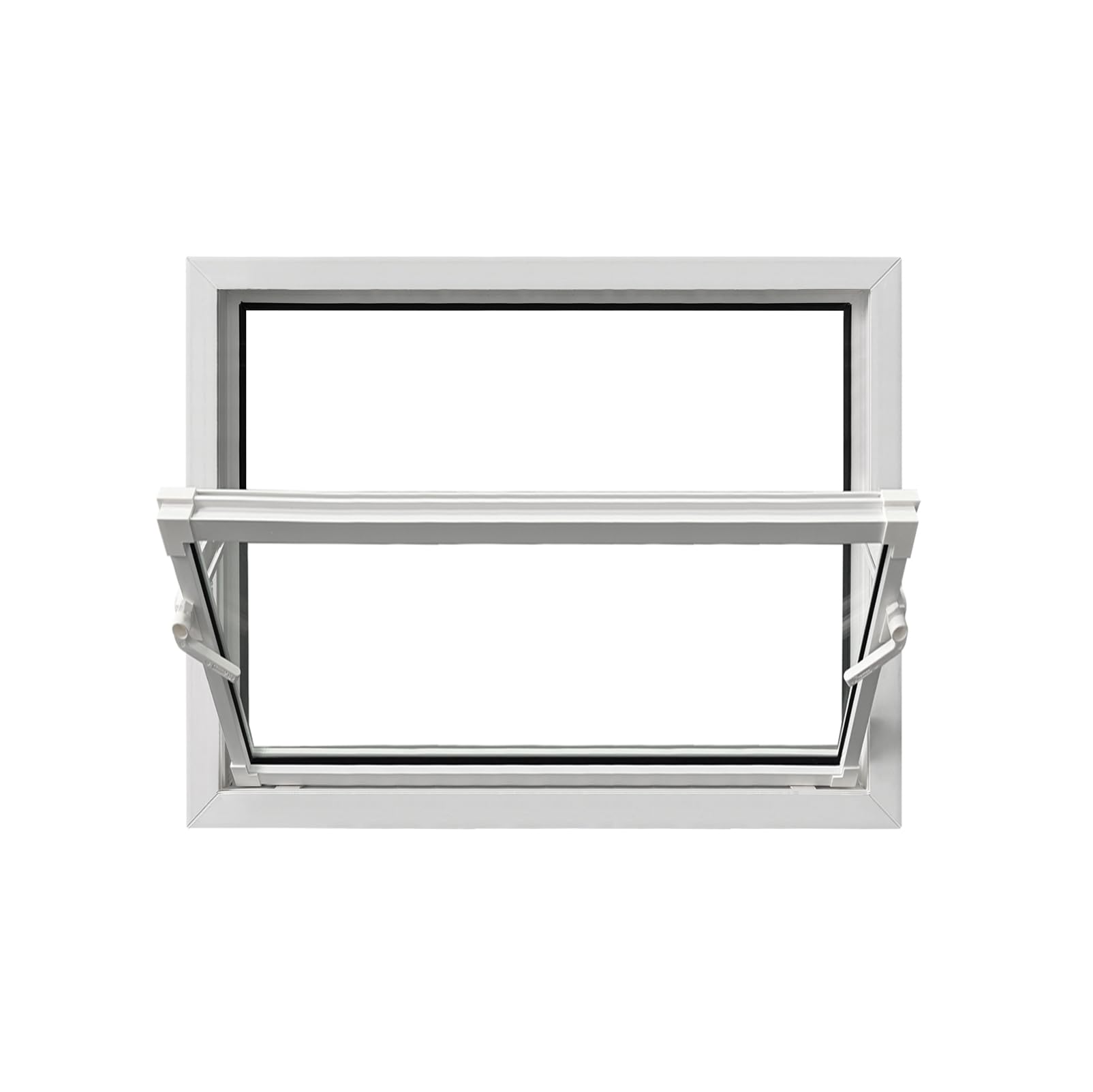 Framex Finestra in PVC, a Vasistas e a Battente, Bianca, 90 x 60 cm (900 x 600 mm), Vetro Singolo, Ideale per Ventilazione, Scantinati, stalle, lavanderie, senza necessità di manutenzione.