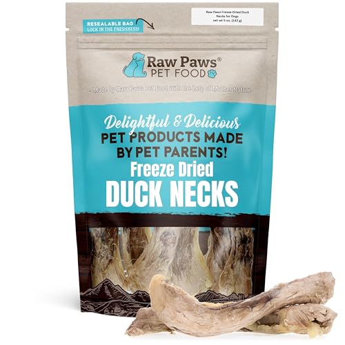 Raw Paws Freeze Dried Duck Necks for Dogs 5-oz - Single Ingredient
