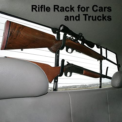 Gun Rack for Truck 14\" - Rifle Racks for Wall - Gun Storage Rack for 2 Rifle/Weapons - Shotgun Wall Mount - Gun Racks for Wall - Truck Gun Holder - Pickup Truck Gun Rack - Automotive Gun Racks - Thumbnail 5