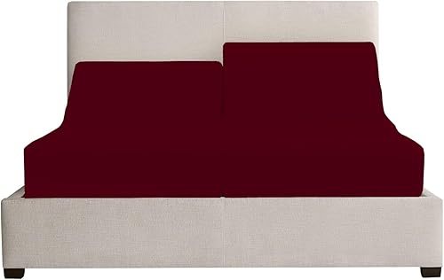 Juego de sábanas de tamaño King con parte superior dividida, 100% algodón egipcio de 800 hilos, tejido satinado, bolsillo profundo de 15 pulgadas, 4