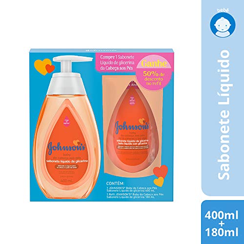 Baby Sabonete LíQuido Deglicerina + Refil 50% Desc, Johnson's Baby, 400 Ml, Pacote de 2
