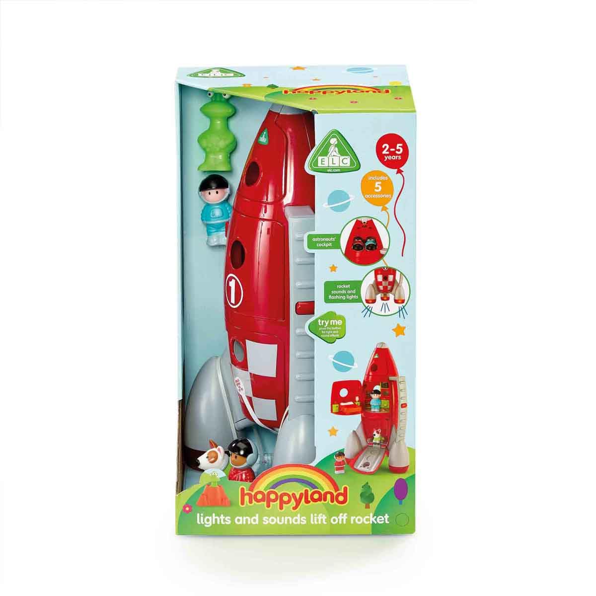 Early Learning Centre HappyLand Lift Off Rocket, Rocket Toys, with
