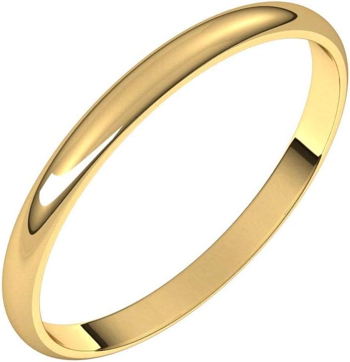 Sonia Jewels Wedding Band Solid 925 Sterling Silver Real 10k 14k 18k Yellow Rose White Gold OR Platinum Ring Classic Plain Thin Light Domed 2mm 4mm 6mm 8mm