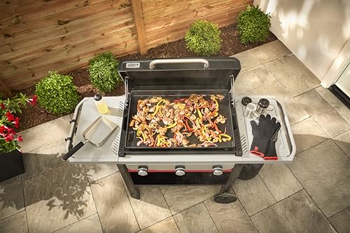 Weber Slate GP 71 cm Premium Griddle with Stand & Wheels/BBQ Plancha, 3 Burners, Porcelain-Enamelled Cast Iron Cooktop, Edge-to-Edge & Multi-Zone Heating, 3252 cm² Cooking Surface, Black - Image 13
