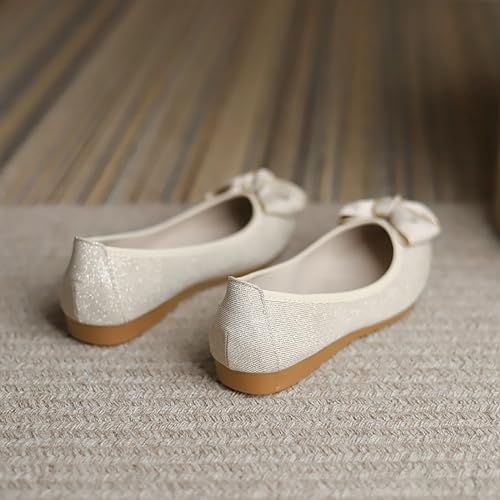 Women's Flats, Foldable Ballet Flats for Women, Fashion Bow Tie Pionted Toe Comfort Lightweight Slip-On Dress Shoes3