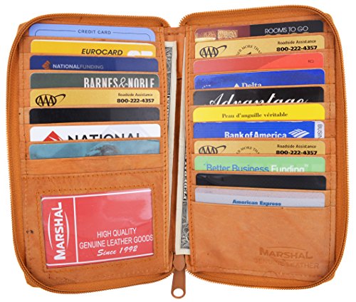 Genuine Leather Zipper Tall Bifold Business Credit Card Case & ID Holder Wallet4