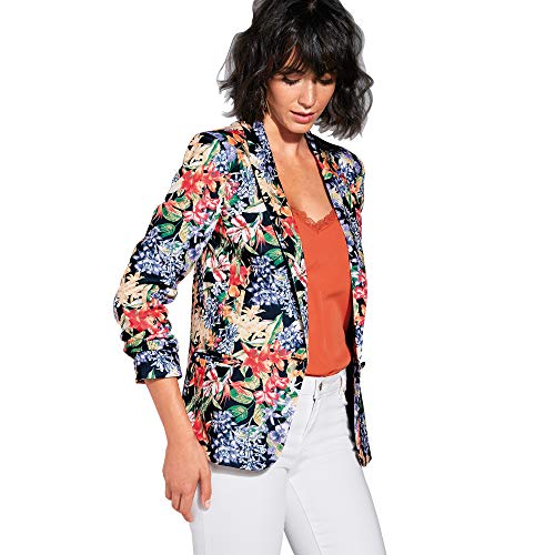 VENCA Americana con Bolsillos de Ojal Mujer by Vencastyle - 024205,Estampado Azul Marino,46