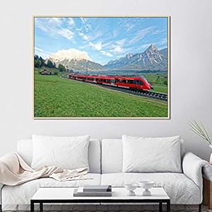 Modern Wall Art Canvas Schilderij Van Een Reizende Trein Poster Landschap Posters En Prints Foto Voor Woonkamer Decor…