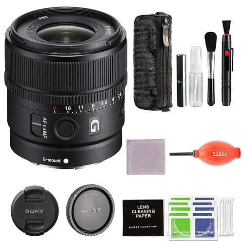 Sony E 15mm F1.4 G APS-C Large-Aperture Wide-Angle G Lens with Pixel Advanced Accessories Blower, Cleaning Kit | 15mm Sony Lens