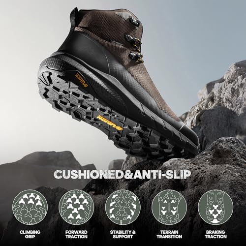 Image of NORTIV 8 Men's Mid Waterproof Hiking Outdoor Lightweight Breathable Trekking Camping Mountaineering HydroTrek Shoes