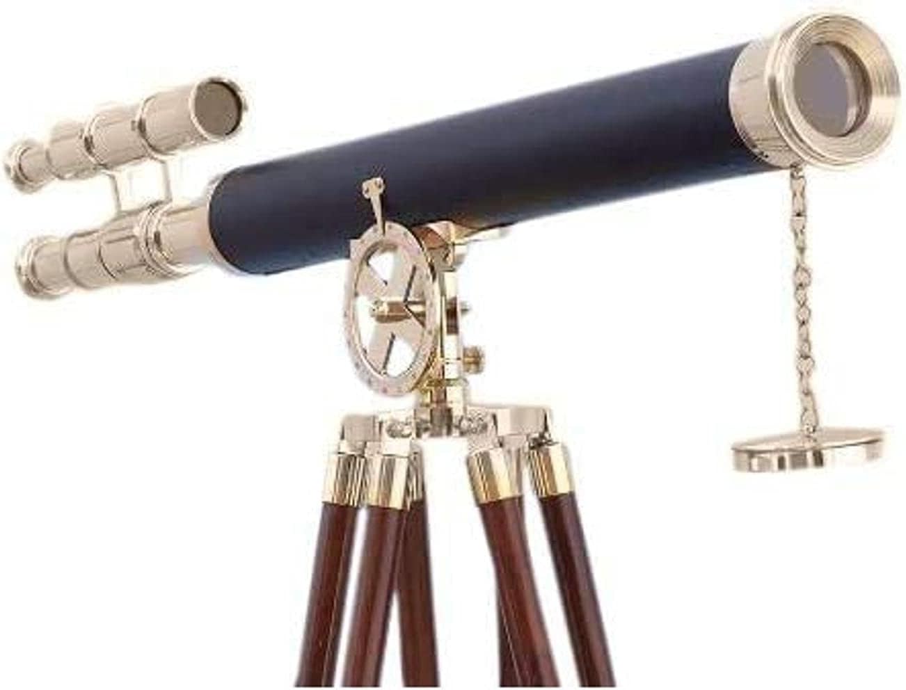 NauticalMart NM030288A Nautical Floor Standing Brass/Leather Griffith Astro Telescope 64" - Case Pack of 6