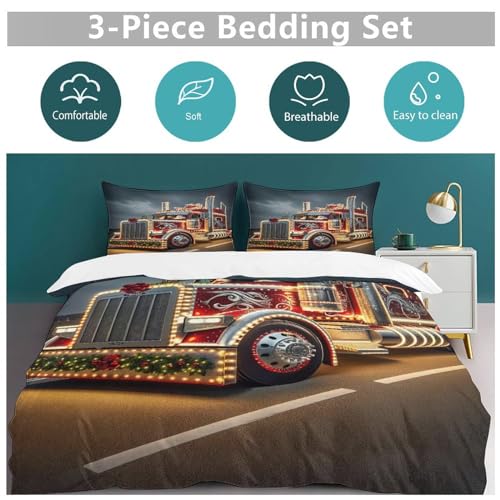 Housse couette camion microfibre douce parure lit sans pli 200x200 - 6