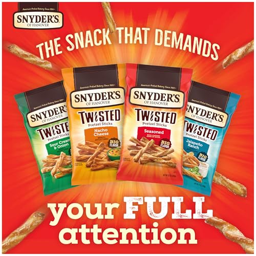 Image of Snyder's of Hanover, Seasoned Twisted Pretzel Sticks, 12 Oz Bag (Pack of 3)