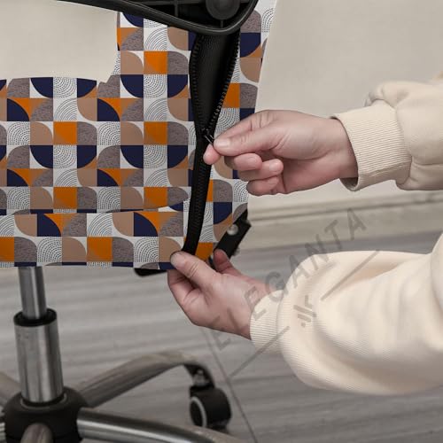 Image of Eleganta Stretch Boss Office Chair Cover Printed Computer Chair Covers with Armrest Cover Universal Removable Spandex Rotating Chair Slipcovers Soft Desk Chair Seat Protector New Multi C (Pack of 4)