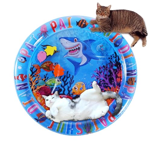 Alfombrilla de agua para gatos, alfombrilla de juguete para gatos, almohadilla gruesa resistente a los arañazos, fácil de limpiar, para jugar al aire libre, camping, viajes