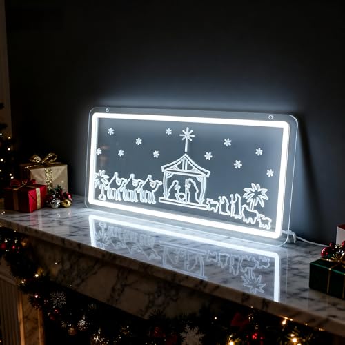 Image of Christmas Home Decor Neon Sign Led Neon Christmas Lights Ornaments Tree Decorations Outdoor Neon Signs for Wall Decor USB Powered Led Neon Signs for Room Decoration