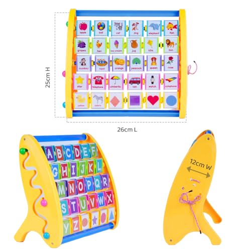 Image of FLYI ABCD Learning Toys for Kids | STEM 3-in-1 Educational Activity Toy Set with Alphabet, Shapes, Tracing & Lacing Board | Montessori Learning Shelf for Boys & Girls, 3+ Years