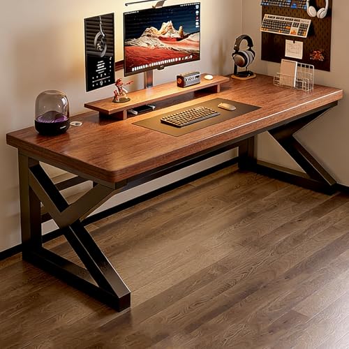 Bureau d'ordinateur en bois massif style milieu du siècle table d'étude moderne en frêne