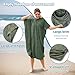 Catalonia Absorbent Surf Poncho Men Women, Quick Dry Towel Changing Poncho, Hooded Towel Poncho Adult, Changing Robe for Beach Surfing Swimming, Army Green