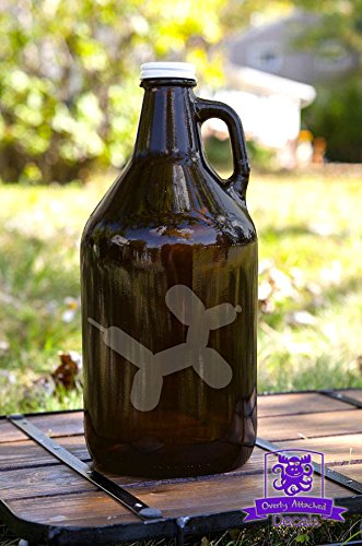 All Seeing Eye Hand-Made Etched Glass Beer Growler 64 oz