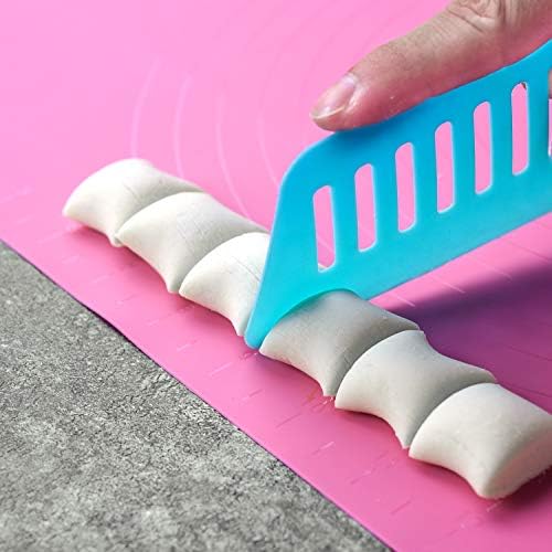 LONGFITE Silicone Pastry Mat Non Stick Large Baking Mat with Measurement Fondant Mat, Counter Mat, Dough Rolling Mat, Oven Liner, Pie Crust Mat 20'' by 16'' (Pink)