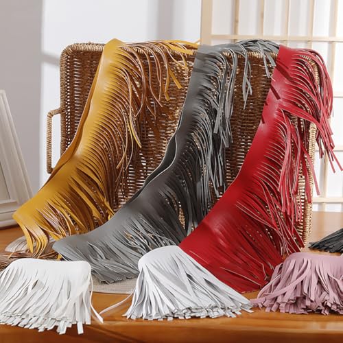 Franges en cuir synthétique 30 cm pour customiser facilement vestes et sacs