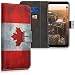 Produktbild kwmobile Samsung Galaxy A8 (2018) Hülle - Kunstleder Wallet Case für Samsung Galaxy A8 (2018) mit Kartenfächern und Stand - Retro Flagge Canada Design Rot Weiß