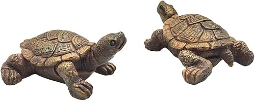 MAOMIA 2 figuras de tortuga en miniatura, decoración de pecera, jardín de hadas, teutle, decoración de paisaje, adorno