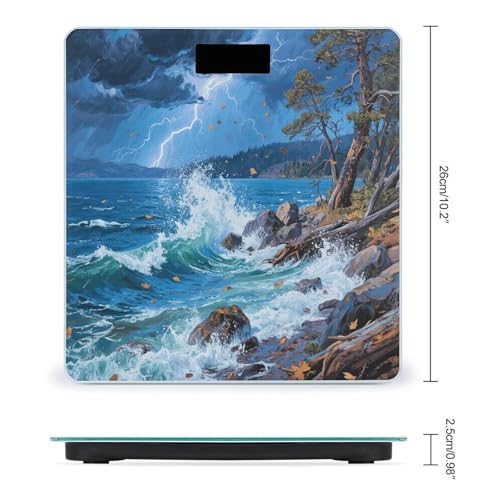 Báscula Digital de Baño Blue Lake Tahoe con Pantalla LED miniatura 2