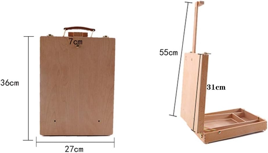 イーゼルテーブル アーティスト用 ポータブル油絵ボックス ペイントボックス スケッチボックス 木製アーティスト クラフトボックス ( Abstract Oil Painted Wood Box / 抽象油彩ペイント・ウッドボックス ... 