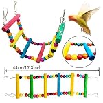 Vogelspielzeug für Vögel, Kauspielzeug Vögel Spielzeug Holz Bell Haning Spielzeug für Conures Nymphensittiche Liebesvögel kleine Sittiche, Sittiche Finken (Mehrfarbig-7) – Bild 4