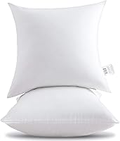 Vista 11 de HITO 12x20 Insertos de almohada (Juego de 2) - Fundas de almohada decorativas 100% algodón con relleno de alternativa al plumón, color blanco