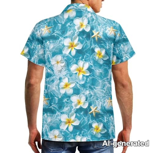 Image of Hawaii Matching Couple Outfits Husband and Wife Clothing Fashionable Mens Casual Shirts Hawaii Dress with Soft Fabric