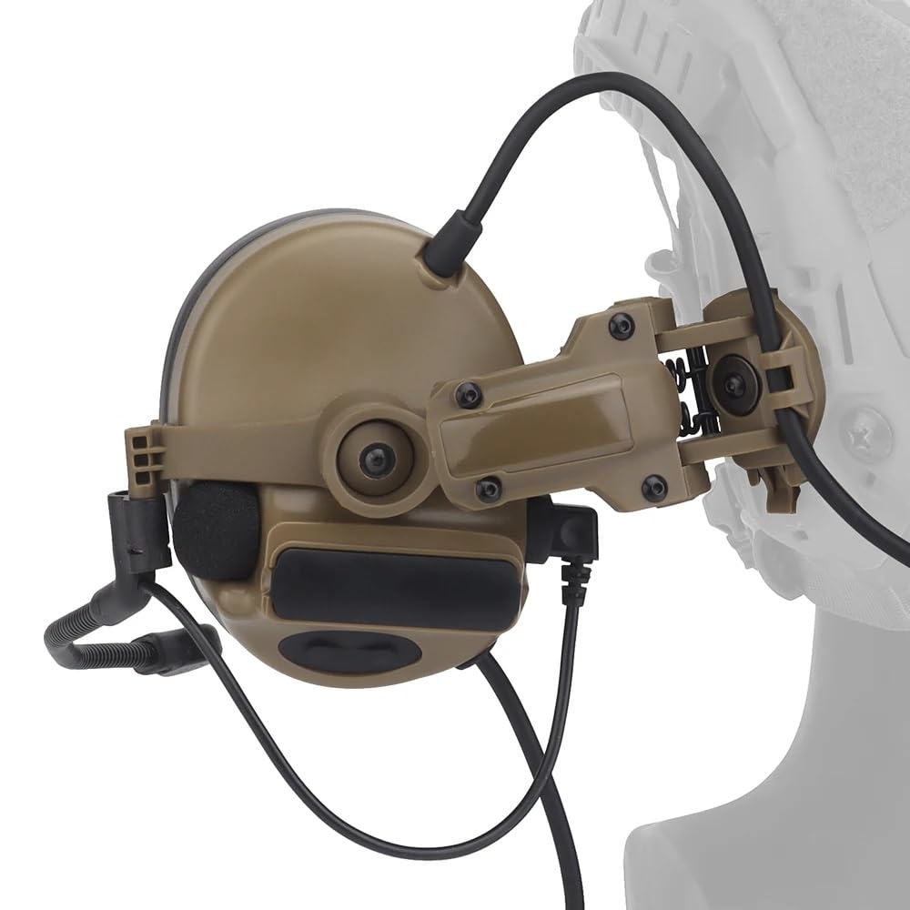 Cuffie per Casco Tattico C5 con Riduzione del Rumore Adattatore per Binario - Cuffie Antirumore per Caccia, Tiro Protezione dell'Udito per Softair, CS, Wargame