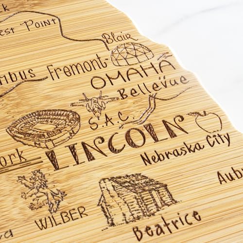 Tabla de cortar de bambú con forma de Nebraska miniatura 5