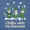 Life is Good Green Gnomes Cotton tee, Longsleeve Graphic Crewneck T-Shirt, Vintage Blue, XL #2