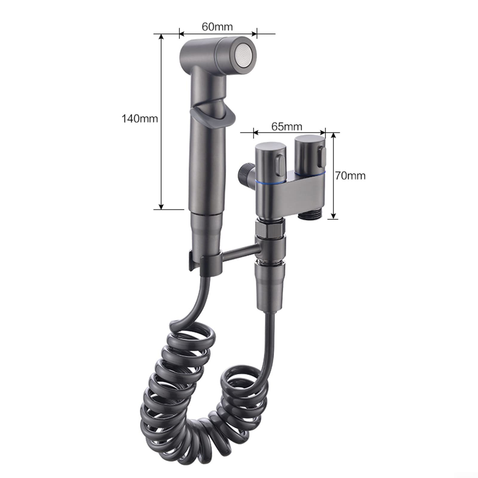 Gunmetal szary bidet zestaw natryskowy toaleta ręczny spryskiwacz bidet zawór kątowy kran higiena osobista spray toaletowy do wygodnego czyszczenia