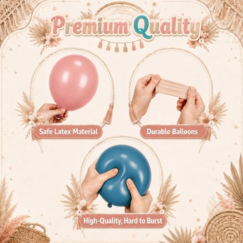 Image of Gender Reveal Balloons, 50Pcs 12 Inch Pink Navy Blue Gold Confetti