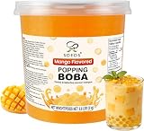 Soeos Mango Popping Boba, 6.6 lbs (3kg) – Bursting Mango Juice Pearls for Bubble Tea, Desserts & Drinks