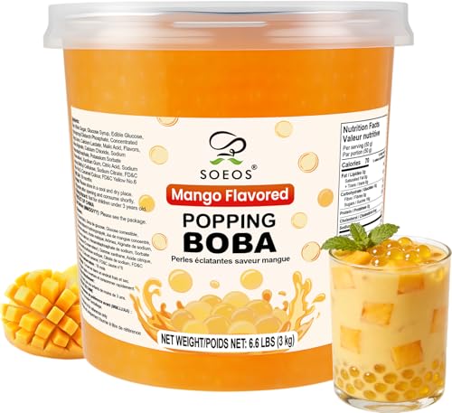 Soeos Mango Popping Boba, 6.6 lbs (3kg) – Bursting Mango