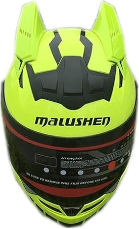 Amazon フルフェイスヘルメット 可愛い猫耳 Malushen ファッション オレンジ ｍ ｘｘｌ 選択可能 緑 Xl フルフェイス 車 バイク
